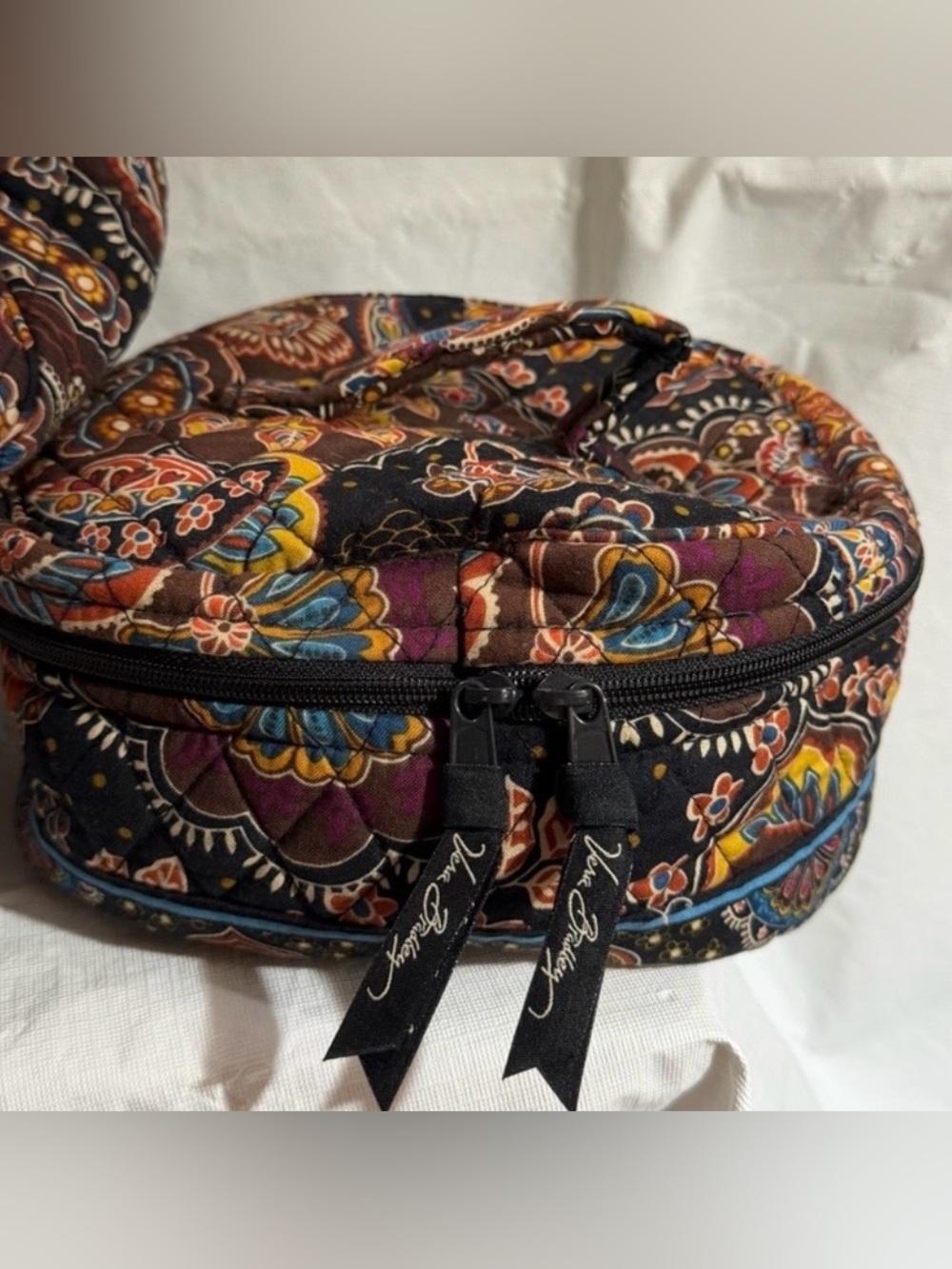 Vera Bradley Quilted Floral Travel Cosmetic Case - Brown, Purple, Blue, Yellow